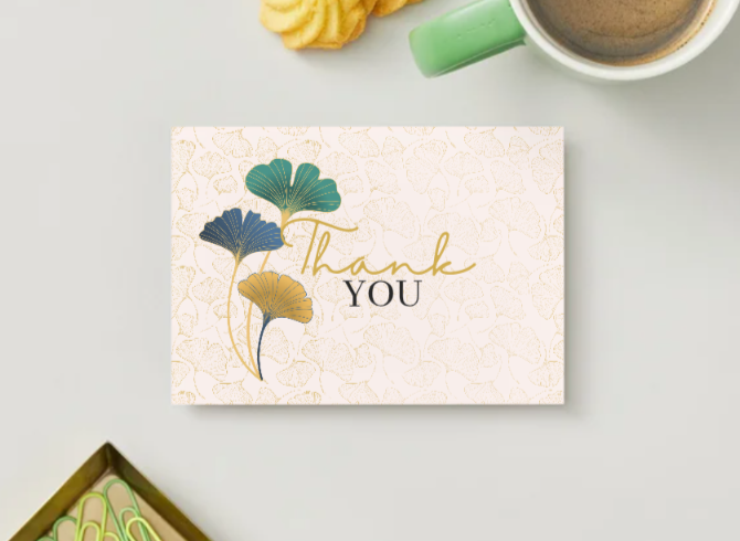 Aftercare Advice Cards Ginkgo Leaf