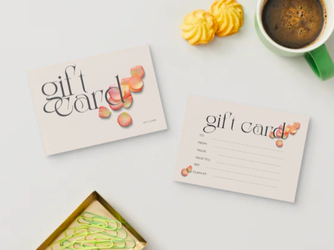 Gift Cards Rose Petals