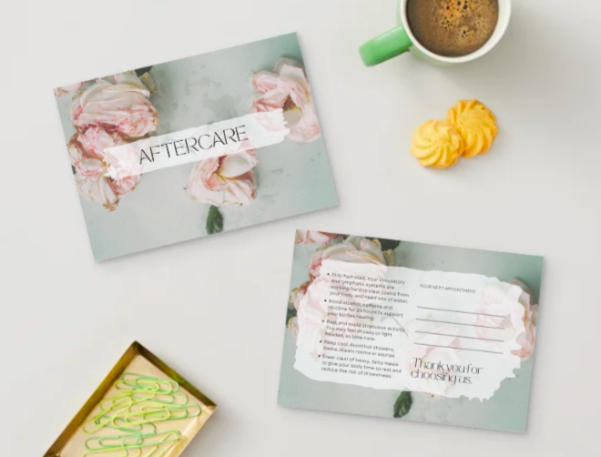 Aftercare Advice Cards Vintage Rose