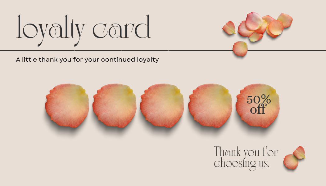 Loyalty Cards Rose Petals